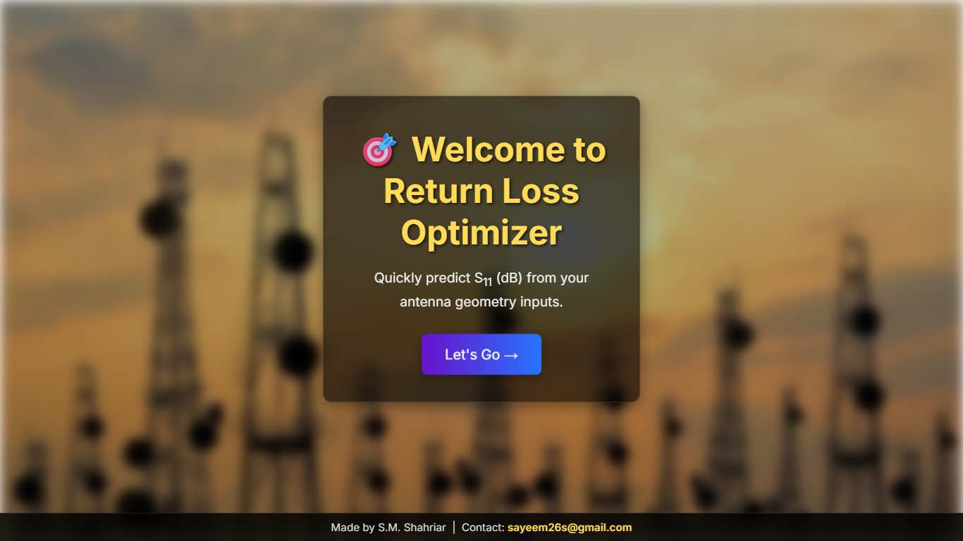 S11 Parameter Optimizer App