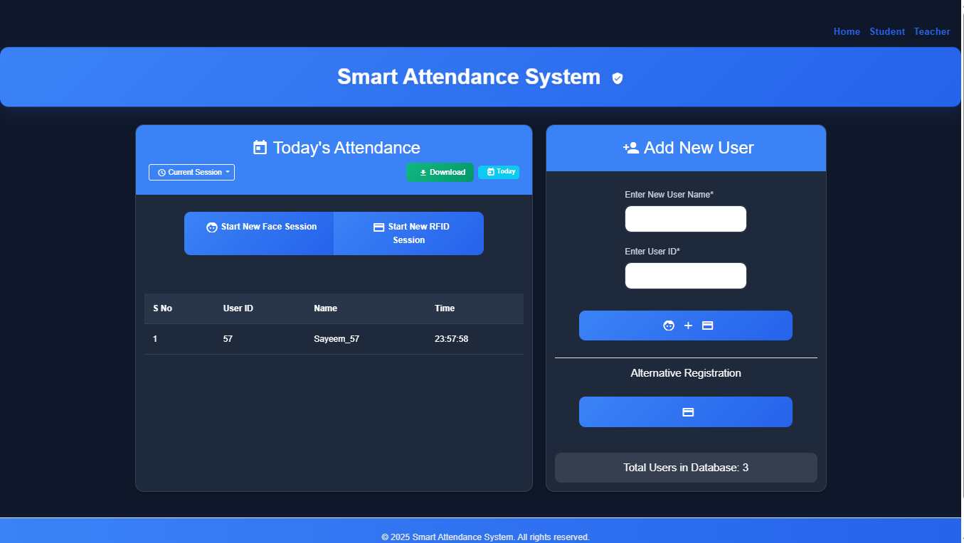 Face Recognition & RFID-Based Smart Attendance System
